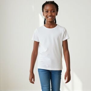 NWT BOAST Girls White Short Sleeve Dry Wicking Tee Shirt  - Size Medium